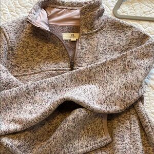 Cozy Heathered Pink Cowl Neck Sweater